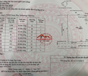 Bán nhà xưởng trong KCN nam tân uyên mở rộng