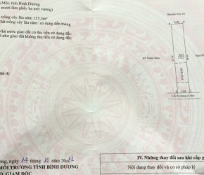 BÁN ĐẤT PHƯỜNG PHÚ MỸ THỦ DẦU MỘT DT 6 x 36 CÓ 60m THỔ CƯ GIÁ 2,5 tỷ 