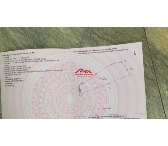 Bán đất cụm vĩnh Tân tân uyên